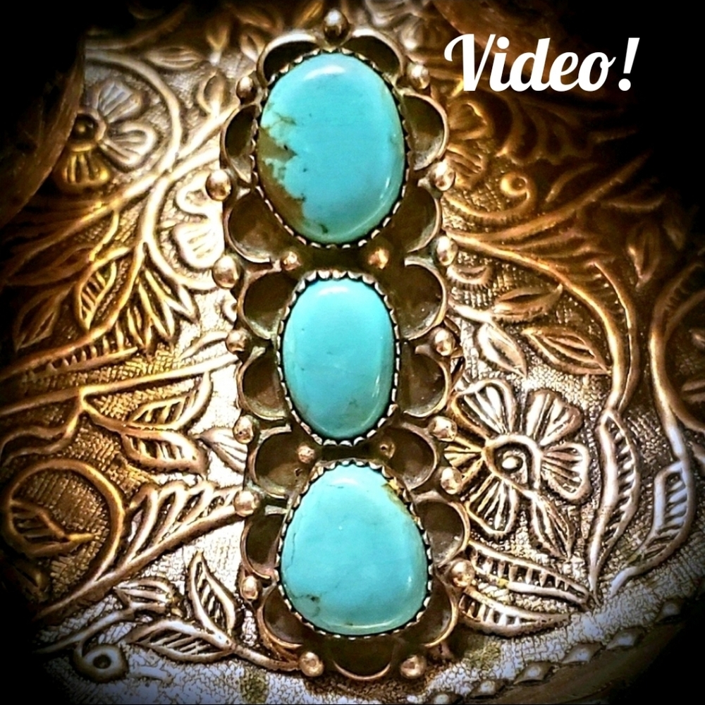 Vintage Navajo Three Stone Knuckle Ring - Picture 1 of 4